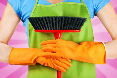 Commercial cleaning routine for office floors and shared areas