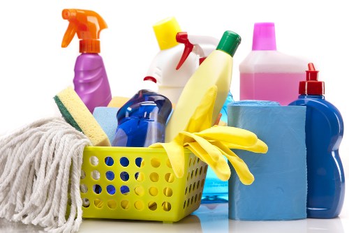 Business workspace cleaned and organized by professional cleaners