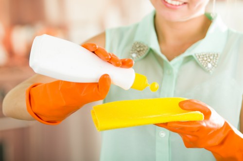 Commercial cleaning tools and supplies for workplace sanitation